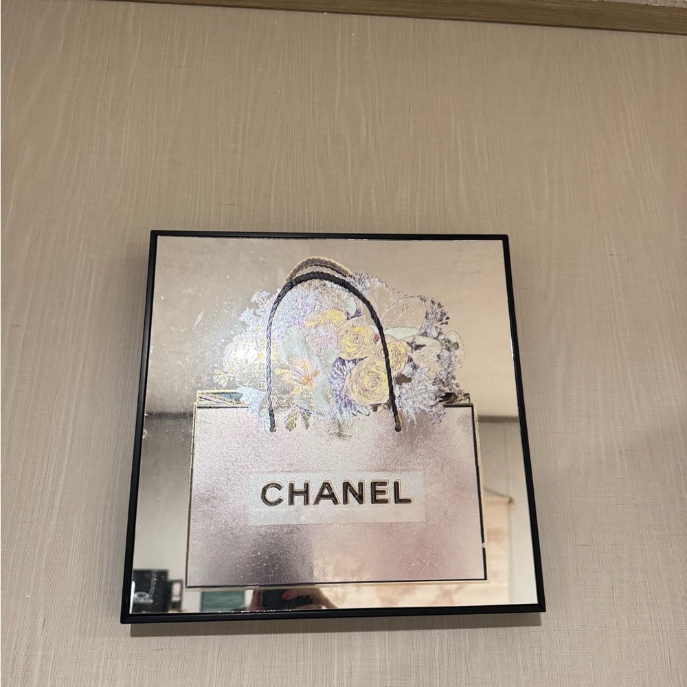 Chanel Mirror Wall Art with Black and Silver Accents